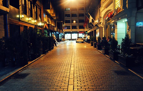 Istanbul Street at Night
