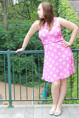 Outfit - Vintage pink polkadot dress