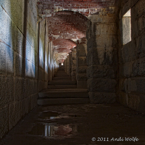 Stairway at Fort Knox, Maine by andiwolfe