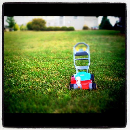 Wondering When Little L will Finish Mowing Our Yard #toys