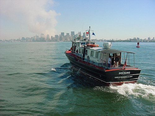 USACE Patrol Boat Hocking heads toward lower Manhattan on 9-11 
