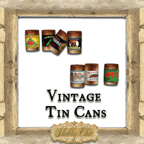 Shabby Chic Vintage tin Cans by Shabby Chics