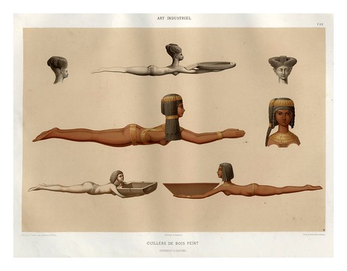015-Cucharas de madera pintada-Histoire de l'art égyptien 1878- Achille Constant Théodore Émile