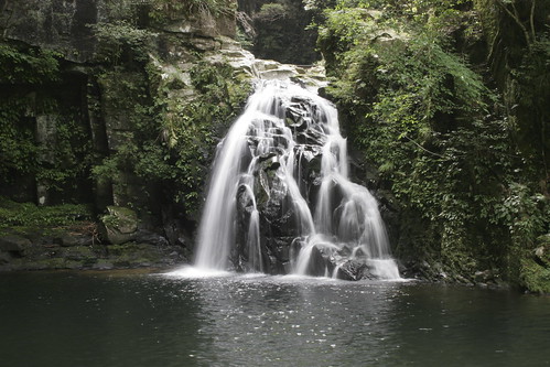 Waterfall with sunlight, Akame 48 Waterfalls