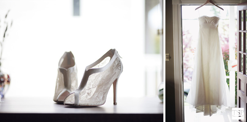 Bride's Shoes and Dress