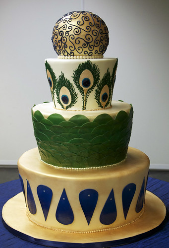 By For The Love of Cake in Toronto ON Canada peacock wedding cake toronto