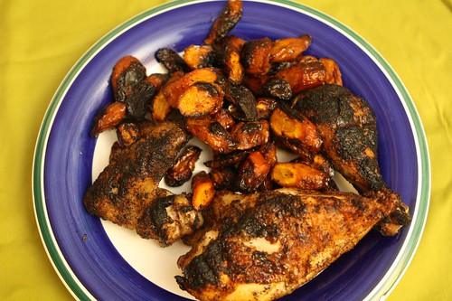 Roasted Carrots with Grilled Chicken
