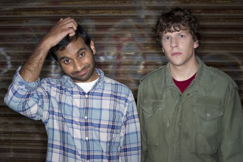 Aziz Ansari and Jesse Eisenberg in Columbia Pictures' "30 Minutes or Less."