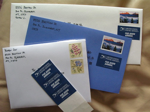最後從美國寄出的信&明信片