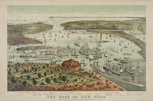 The Port of New York--Birds eye view from the Battery, looking south