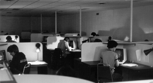 Students in the computer laboratory, Sep. 1980.