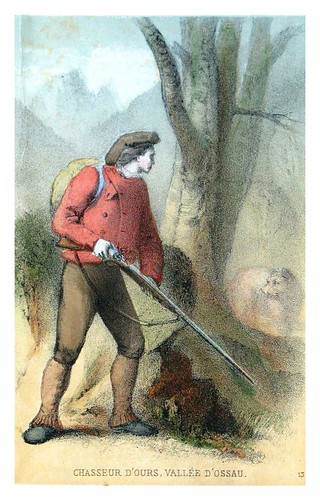 006-Cazador de osos en el valle de Ossau-Costumes pyrénéens-1860 