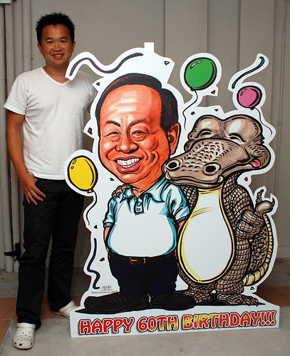 Caricature for Heng Long with crocodile printed on mobile standee 8