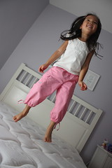 one little monkey jumping on the bed...