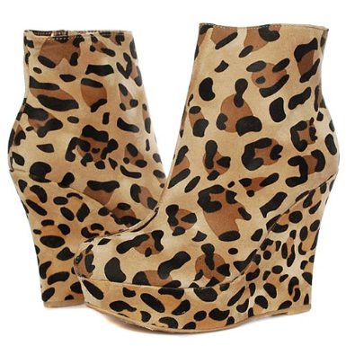 Wedge Heel Ankle Boots LEOPARD