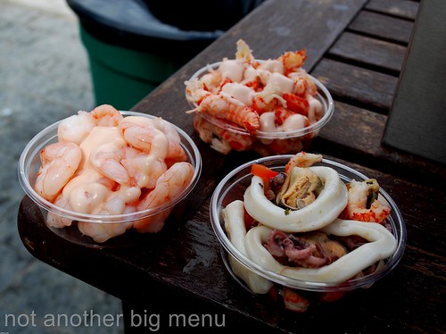 Folkestone, England - Chummy's King prawn, prawn tails and mixed seafood selection