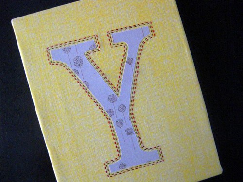"Y" with running stitches