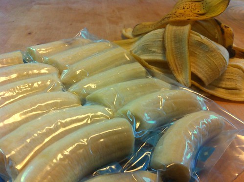 Bananas ready for the freezer