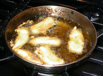 Frying Banana Pakoras