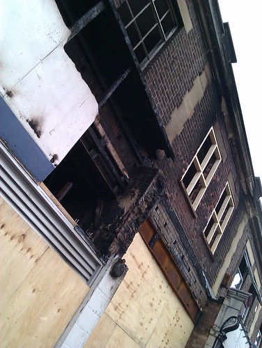 Burnt houses in Tottenham