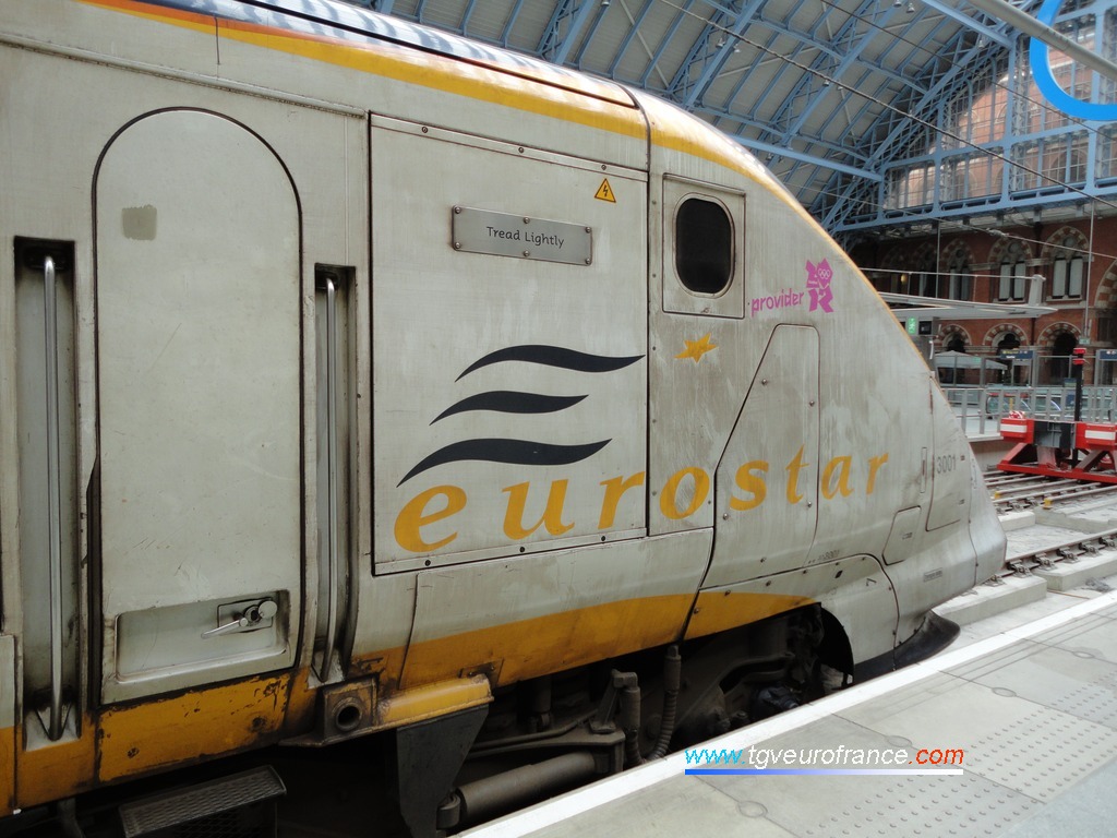 The first Eurostar 3001 trainset to have been in service between Paris and London through the Channel Tunnel