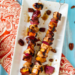 Chicken, Peach, and Sweet Potato Skewers