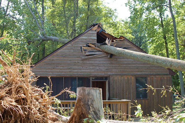 Cabin 24, Westmoreland State Park, after Hurricane Irene