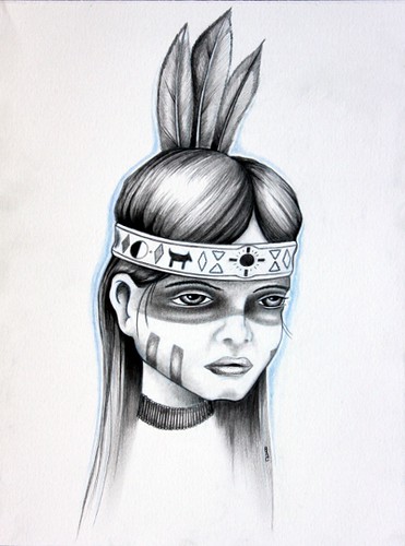 Native Girl Drawing