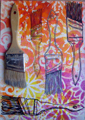 paint brush journal page