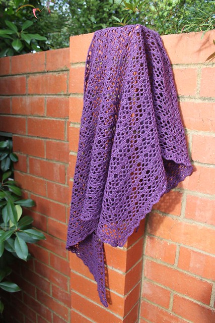 Lacy aubergine shawl