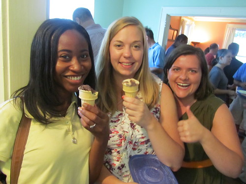 Jenah, Erin and Carrie enjoying the home-made ice cream