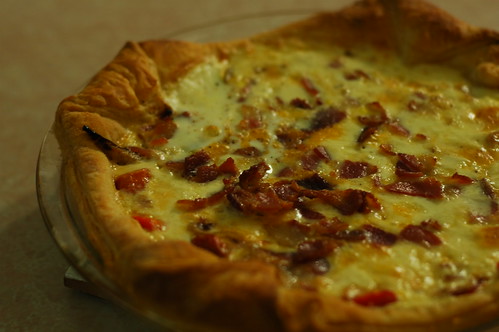 roasted red pepper, onion, bacon, and cheese quiche (#249)
