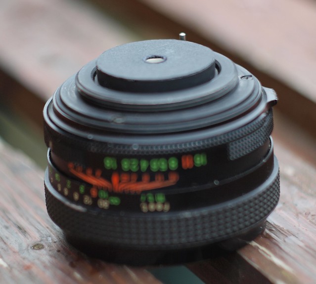 50mm M42 standard lens with new aperture at rear