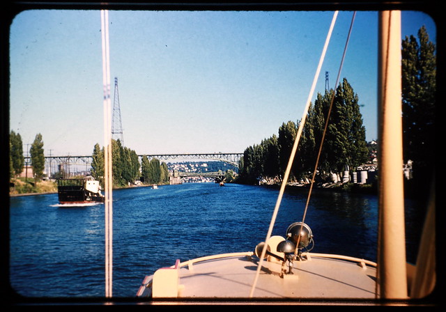 Looking toward Fremont and Aurora Bridge 1955