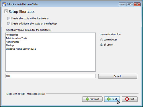 Installer Start Menu and desktop shortcuts