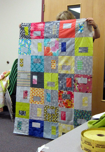 grey and brights quilt