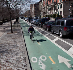 Cycletrack, Prospect Park West in Brooklyn