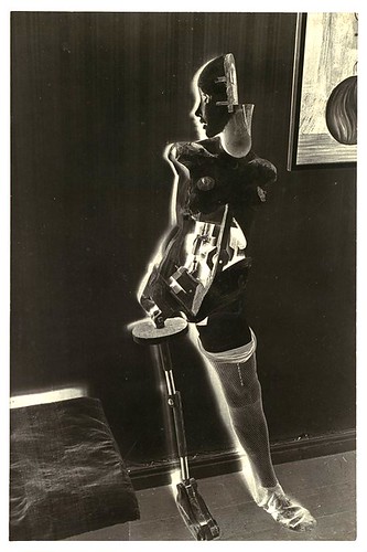 Bellmer, Hans (1902-1975) - 1934-35 The Negative Image of Wooden Mannequin Standing against Wall in Room with Painting and Bed (Metropolitan Museum of Art, New York City) by RasMarley