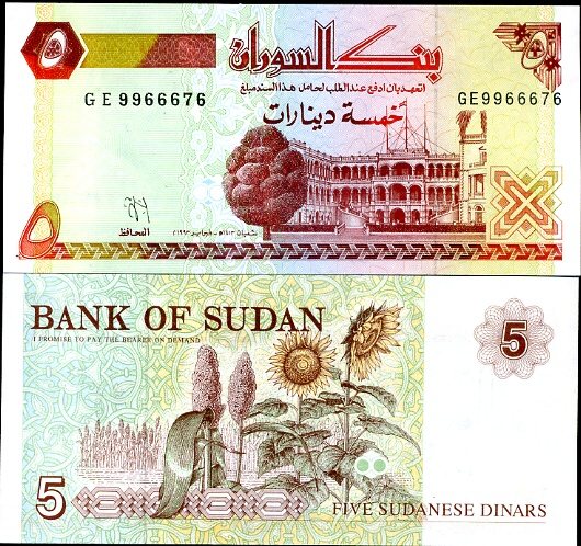 5 Pounds Sudán 1993, Pick 51