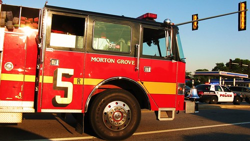 Morton Grove Fire Department , Engine #5.  Morton Grove Illinois USA. Thursday, August 11th, 2011. by Eddie from Chicago