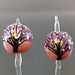 Earring Pair : Seashell Violet Tree
