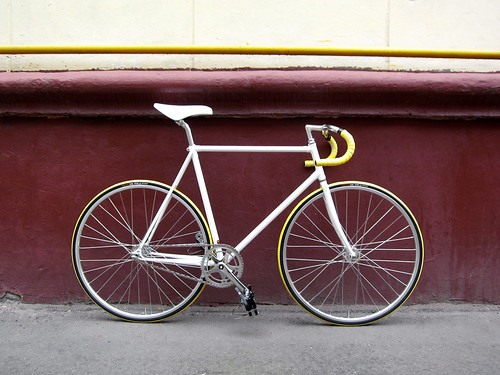 White & Silver Yellowed Fobos Custom ©  CityCycle Shop / Workshop (Moscow)