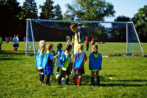 British Soccer Camp 2011:  Coach Aaron giving direction.