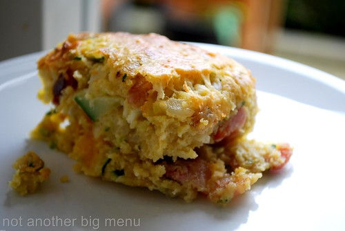 Zucchini slice with bacon and cheese