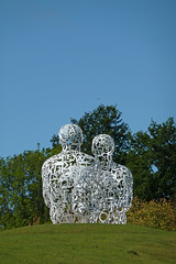 Twins I and II, by Jaume Plensa, at the Yorkshire Sculpture Park by Tim Green aka atoach