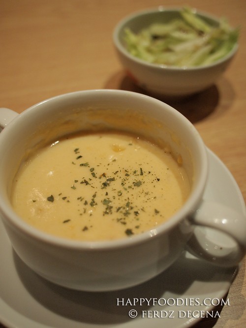 The Soup of the Day and small Salad Bowl