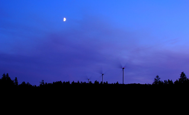 moon and windmill