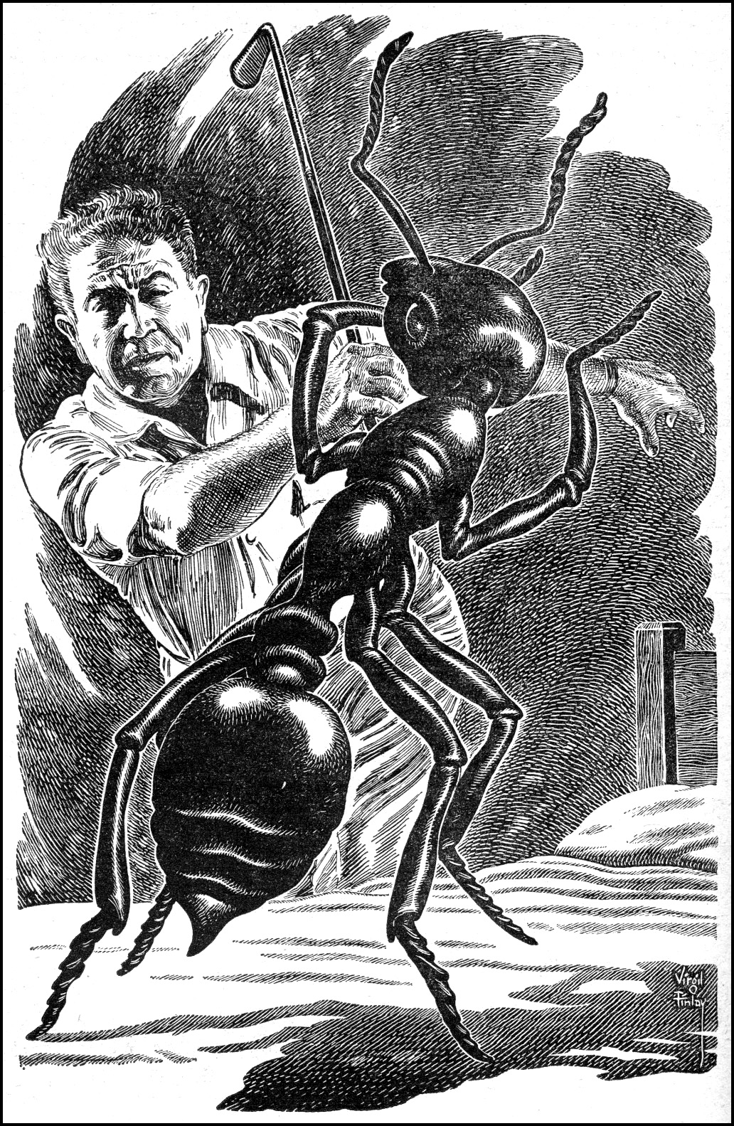 Virgil Finlay, "The Large Ant"