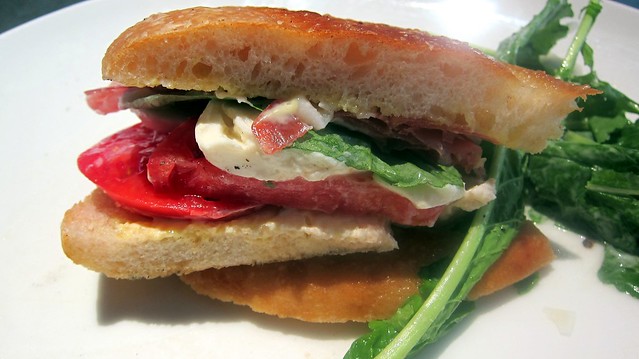 tomato, cheese, and proscuitto sandwich at no. 246