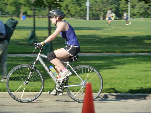 Erica on her bike